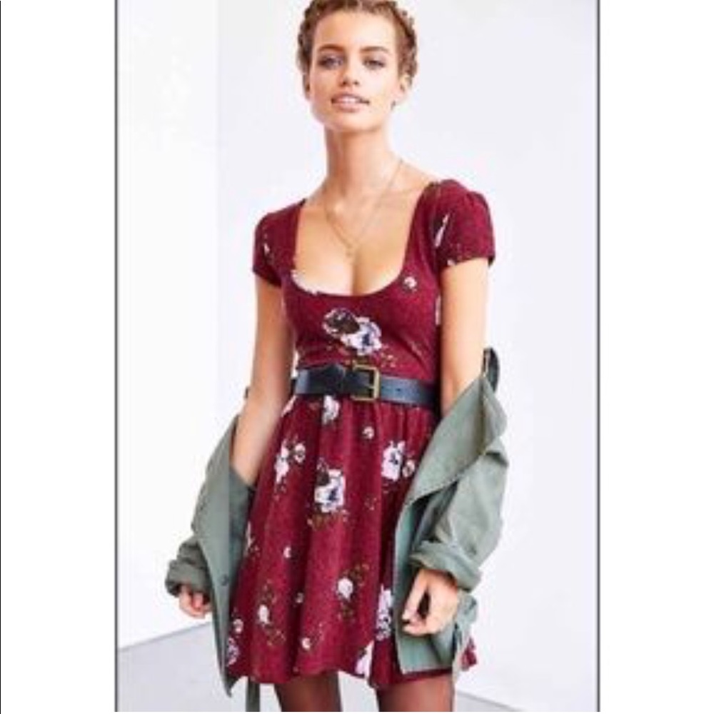 Urban Outfitters Maroon Floral dress Small